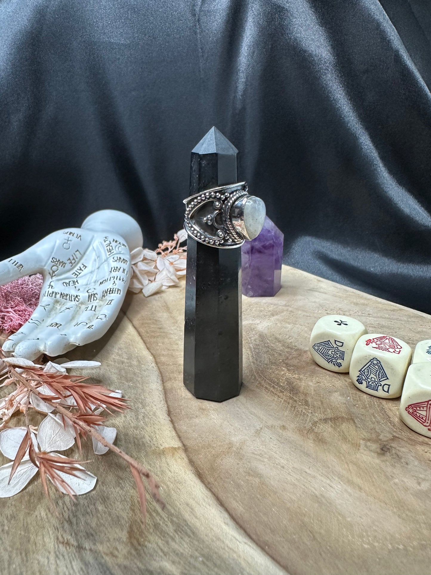 Bague Pierre de Lune & Argent 925 (52) - Intuition & Équilibre