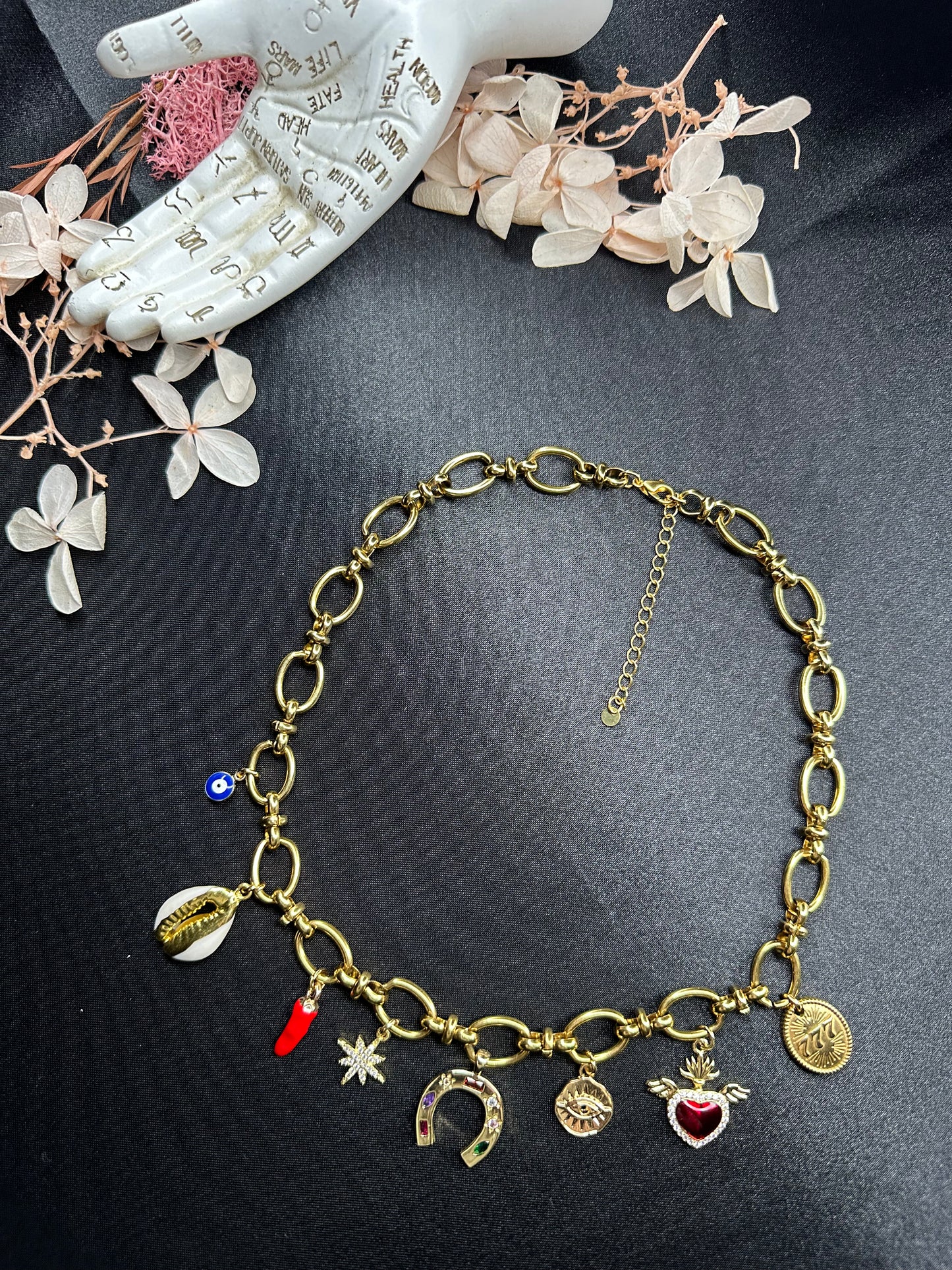 Collier "Chance et Protection" en Acier Inoxydable