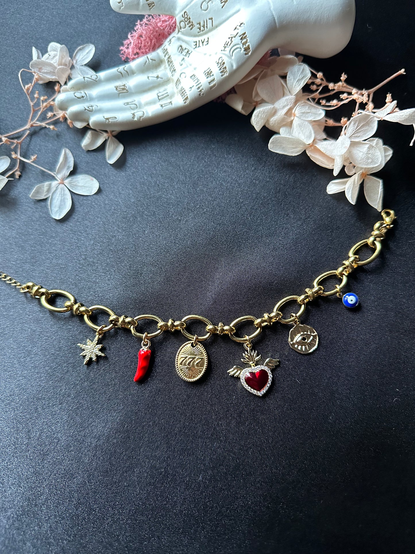 Bracelet "Chance et Protection" en Acier Inoxydable