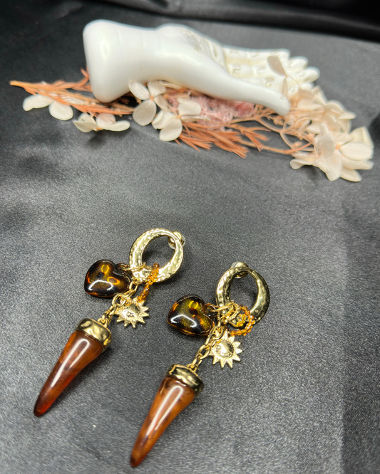 Boucles D'Oreilles "ALMA" - Marron