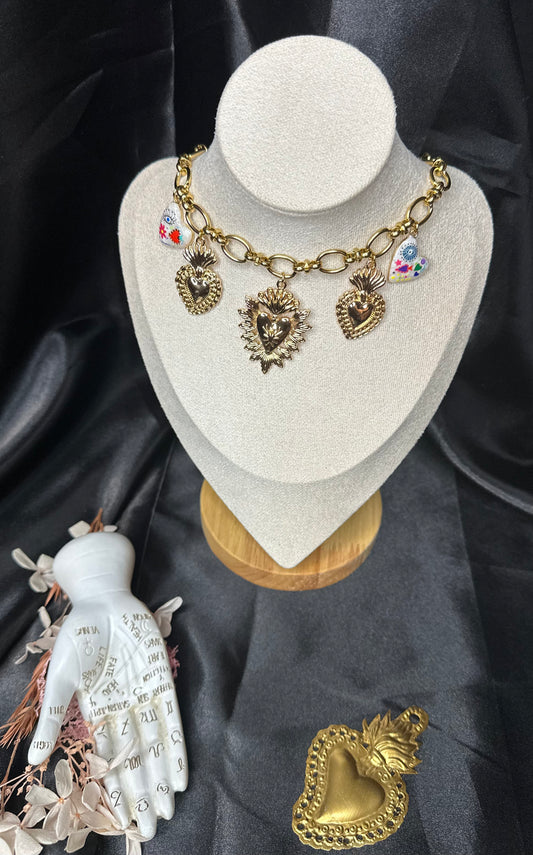 Collier "Ex Voto Doré" En Acier Inoxydable