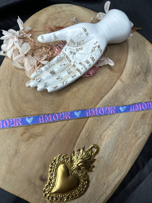 Bracelet à Vœux "Amour" Bleu & Rose