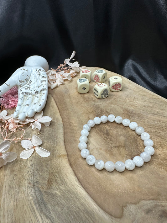Bracelet Pierre de Lune Blanche (AA) - Intuition & Équilibre