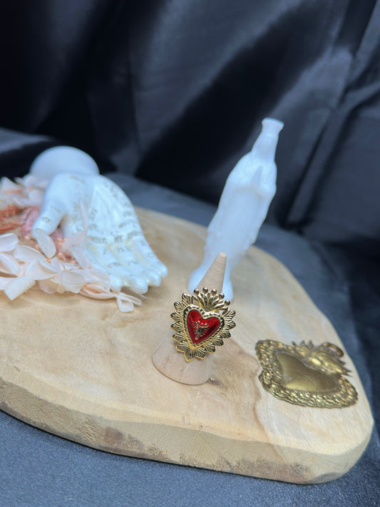 Bague Coeur Ex-Voto - Rouge