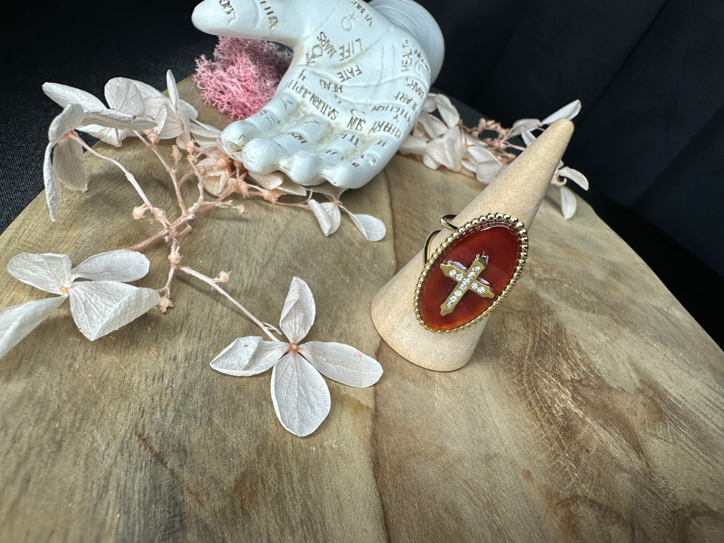 Bague Cornaline Réglable - Confiance & Créativité